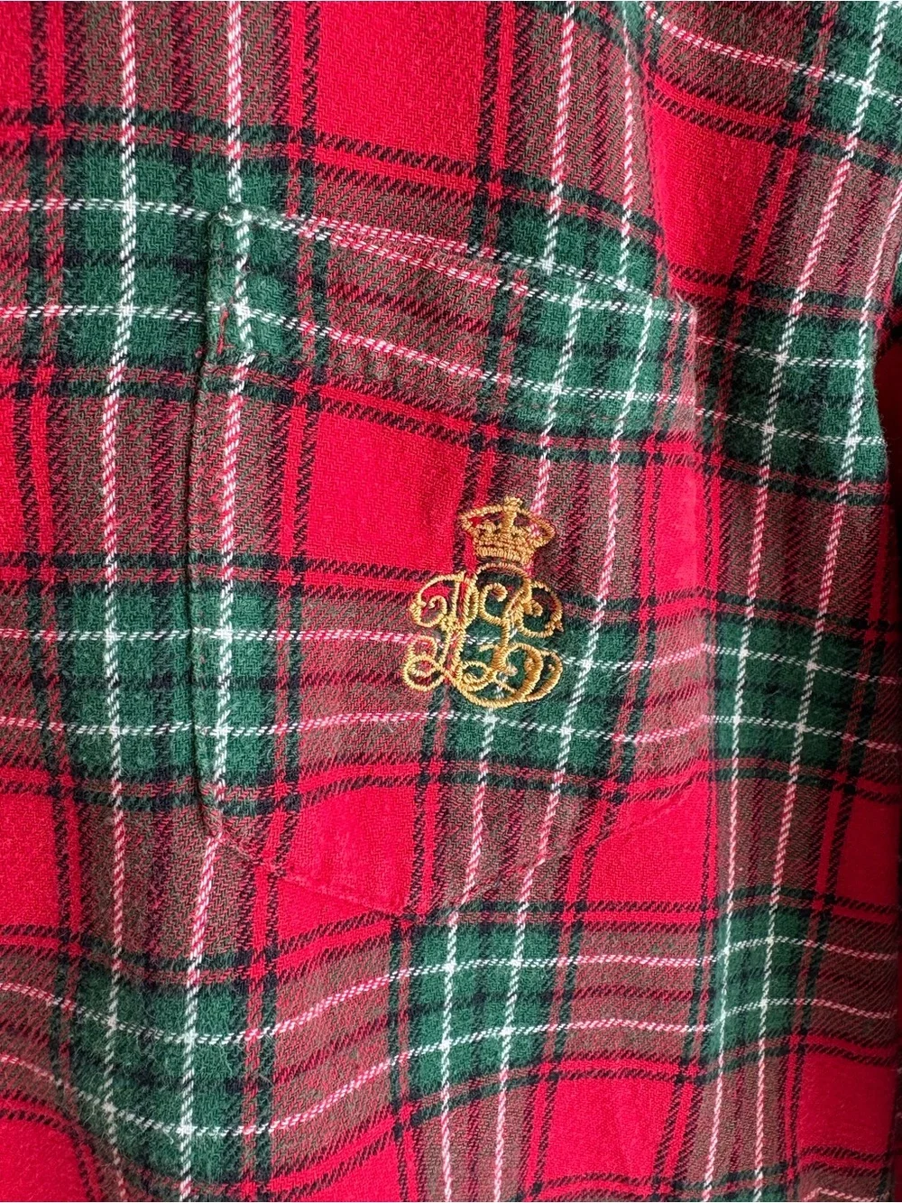 Ralph Lauren Tartan Plaid Flannel Pajama Set Red Green Holiday M